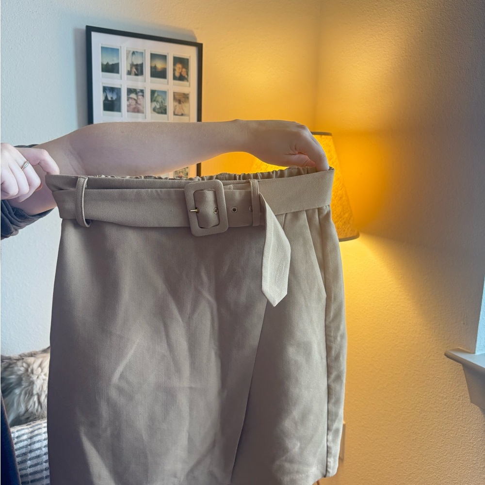 Tan Belted Skirt